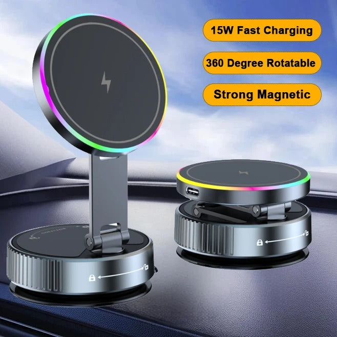 15W MagSafe Car Mount Charger for iPhone 17/16/15 - Fast Wireless Charging