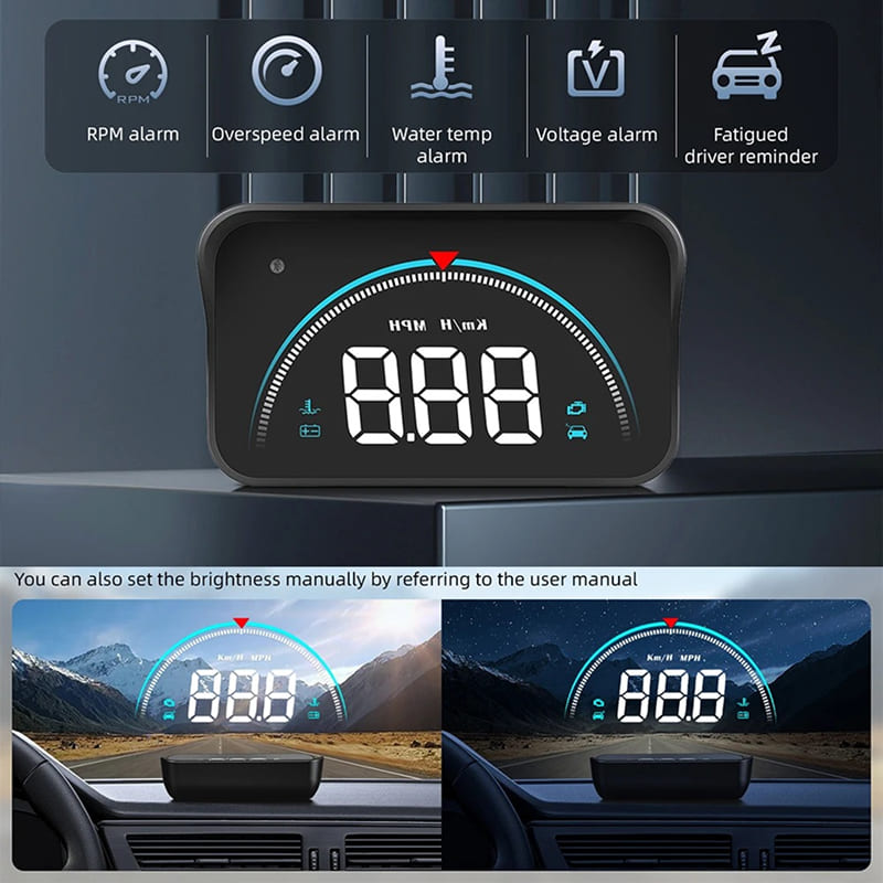 2025 Car HUD Head Up Display - GPS Navigation Phone Projector for All Cars