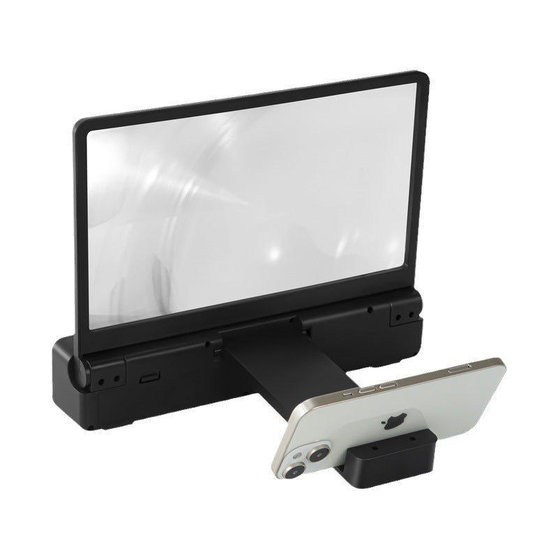 12" Phone Screen Magnifier with Bluetooth Speaker - 3D HD Pull-out Stand