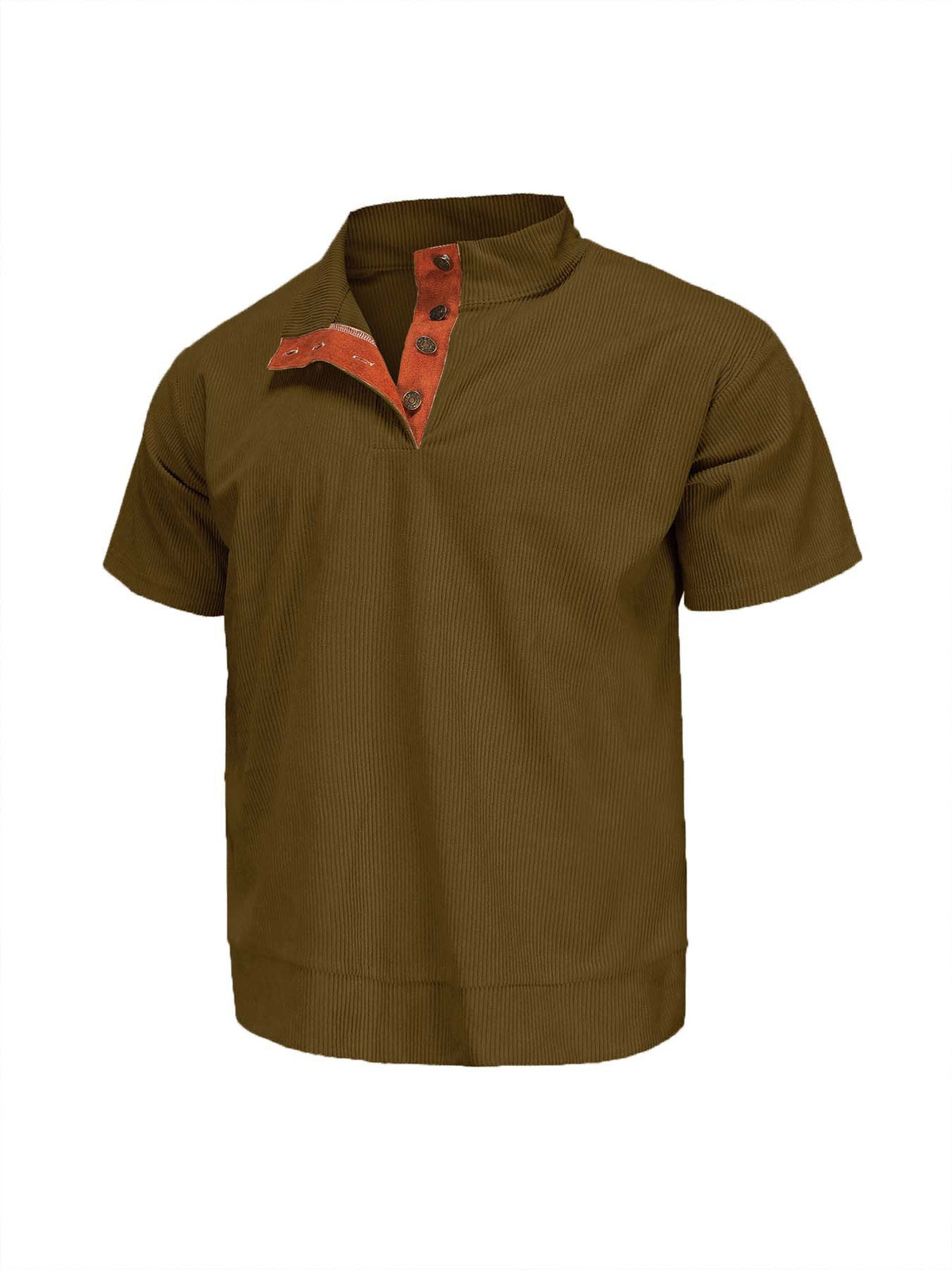 Men's Textured Short-Sleeve Henley Shirt