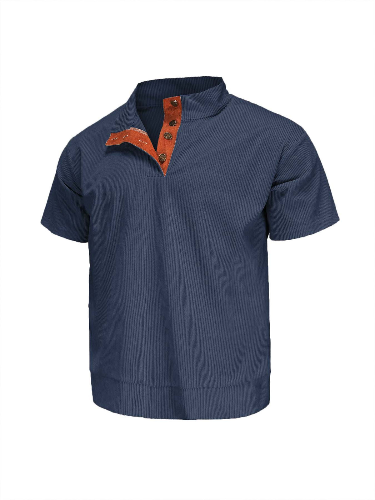 Men's Textured Short-Sleeve Henley Shirt