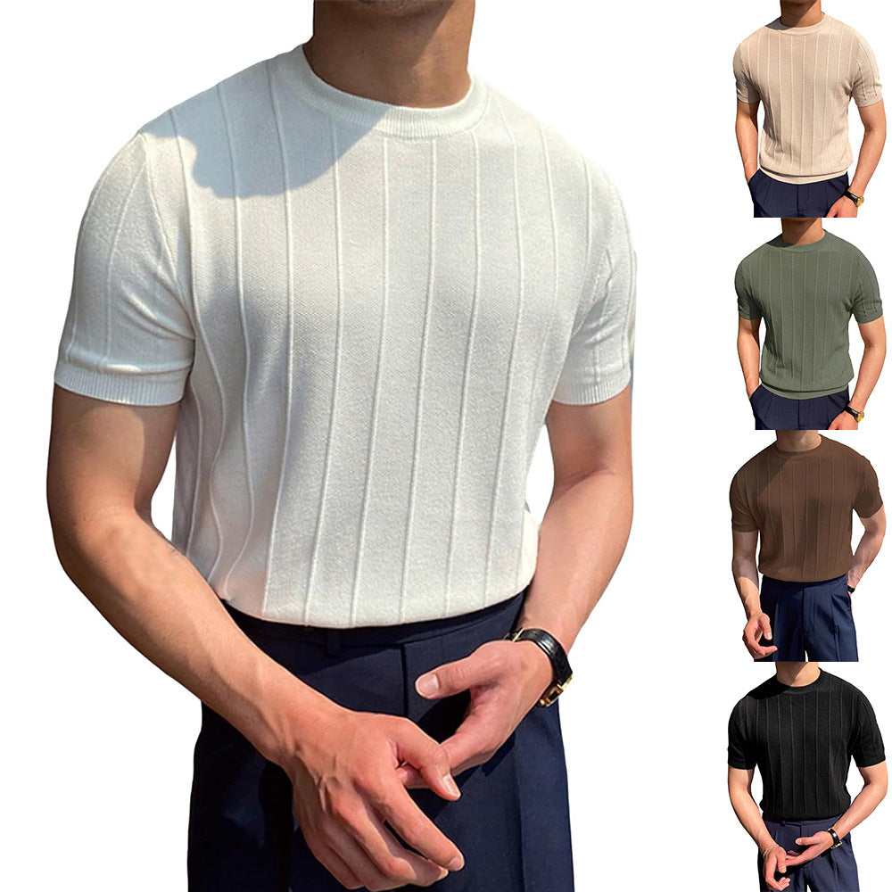 Men's Lightweight Ribbed Crew-Neck T-Shirt