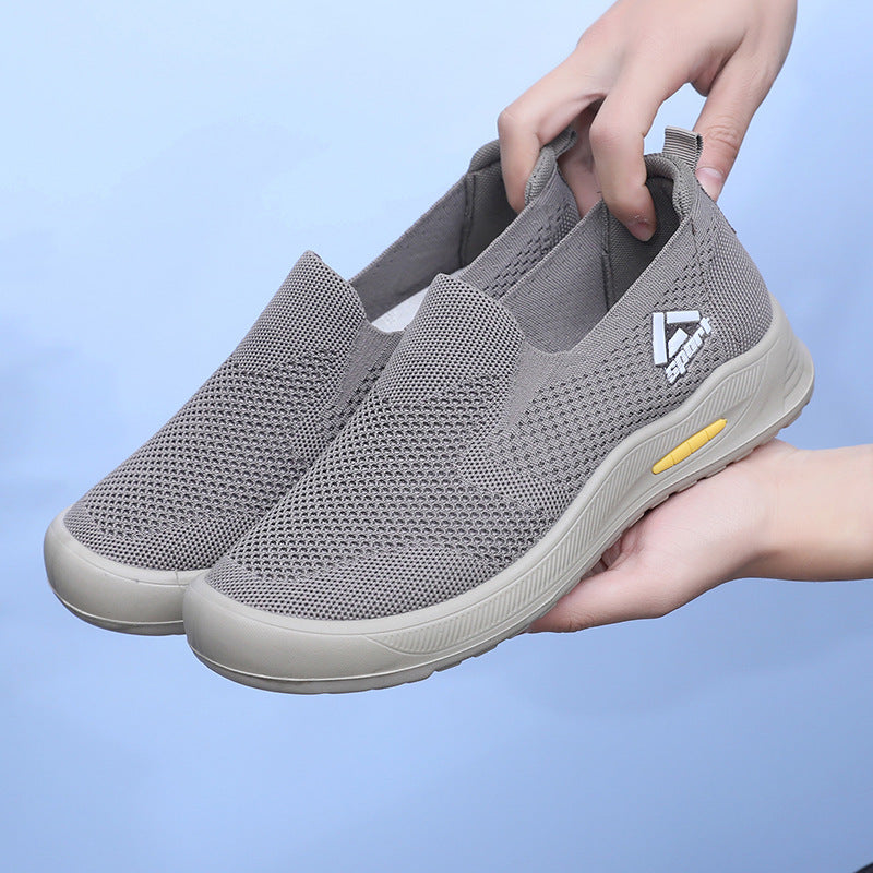 Men's Breathable Knit Slip-On Walking Shoes