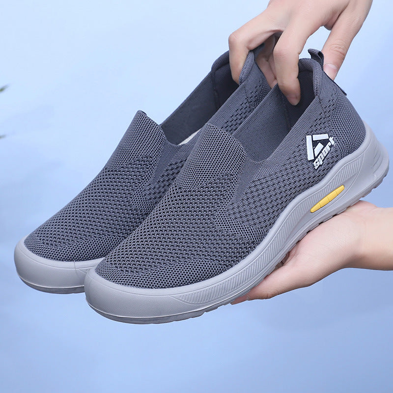 Men's Breathable Knit Slip-On Walking Shoes