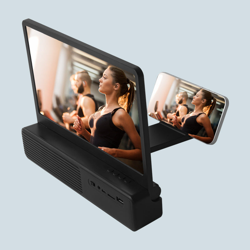 12" Phone Screen Magnifier with Bluetooth Speaker - 3D HD Pull-out Stand