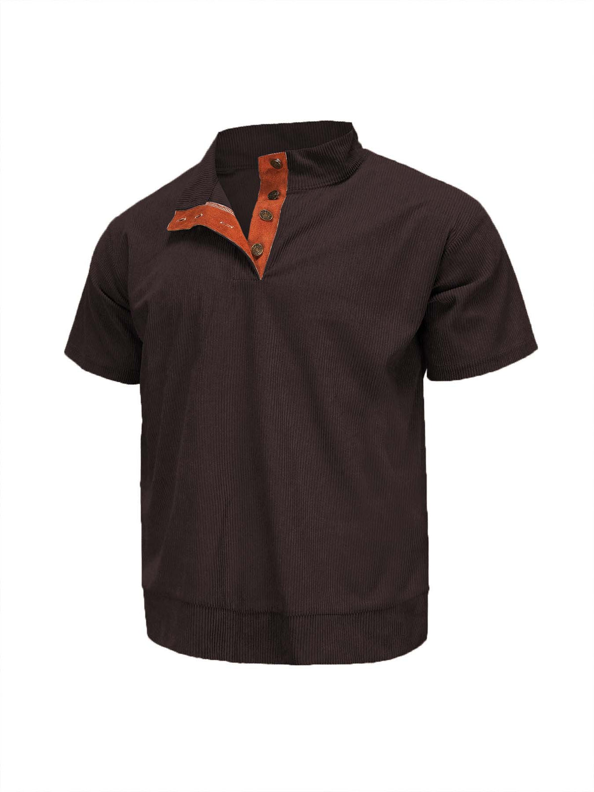 Men's Textured Short-Sleeve Henley Shirt
