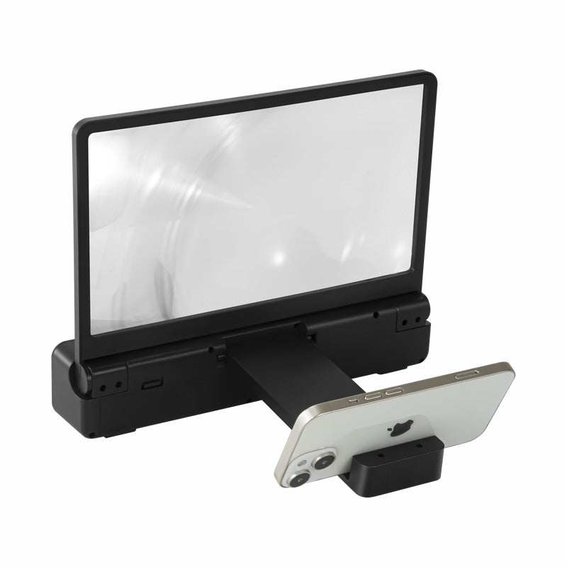 12" Phone Screen Magnifier with Bluetooth Speaker - 3D HD Pull-out Stand