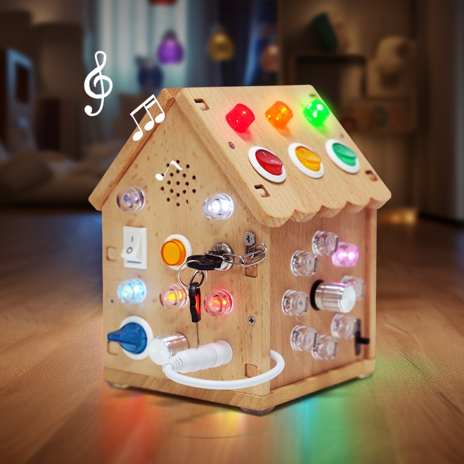 Sound and light busy house