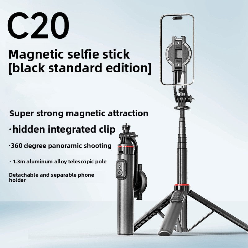 MagSafe Selfie Stick Tripod with Remote – 360° Extendable Stand for iPhone 17/16/15