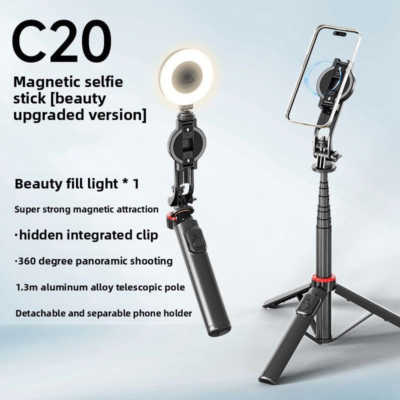 MagSafe Selfie Stick Tripod with Remote – 360° Extendable Stand for iPhone 17/16/15